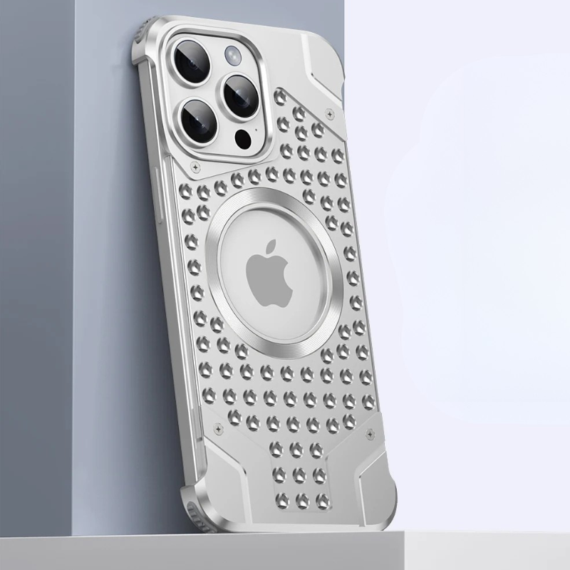 LUXERY Premium Titanium Alloy Case for Iphone 16 15 14 13 Pro Max MagSafe Compatible & Shock Absorbent - Sky-cover