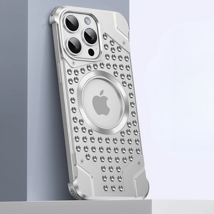 LUXERY Premium Titanium Alloy Case for Iphone 16 15 14 13 Pro Max MagSafe Compatible & Shock Absorbent - Sky-cover