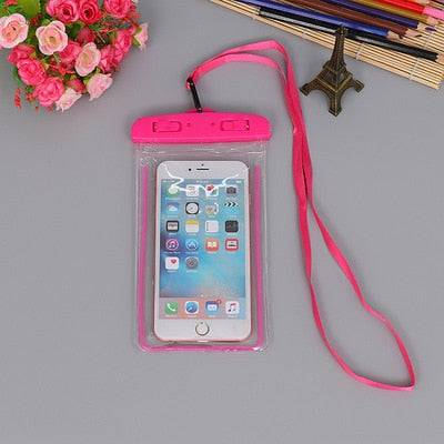 Waterproof Swimming Bag for Cell Phone - Beach, Camping, Skiing - 3.5-6 Inch - Pink Color - sky-cover