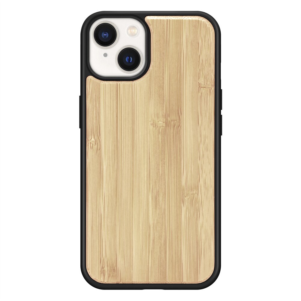 Natural Real Wood iPhone 15 14 13 12 11 Case Shockproof Protective Back Cover - Bamboo / For iPhone 14 ProMax - Sky-cover