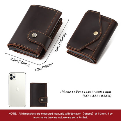 Luxury Cowhide Leather [RFID] Aluminum Card Holder Wallet - Sky-cover